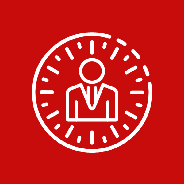 Red Icon Squares New Red Clock Person